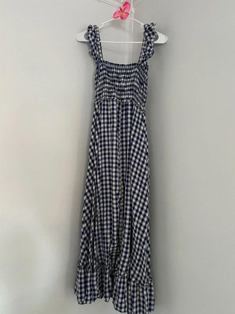 Women's navy blue and white dress